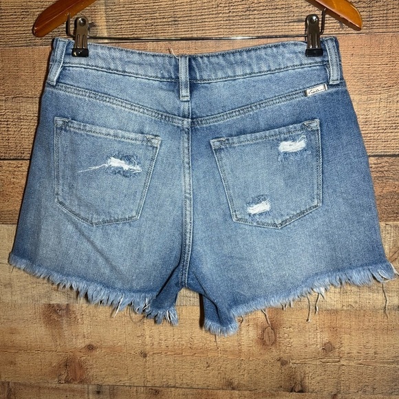 KanCan Ella High Rise Patched & Fray Hem Mom Shorts Size 27 - Picture 4 of 15